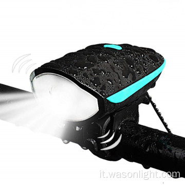 Multifunzione altoparlante a corno da 140 dB Waterproof Ultra Bright Mountain LED per la luce di bici ricaricabile in bicicletta per biciclette